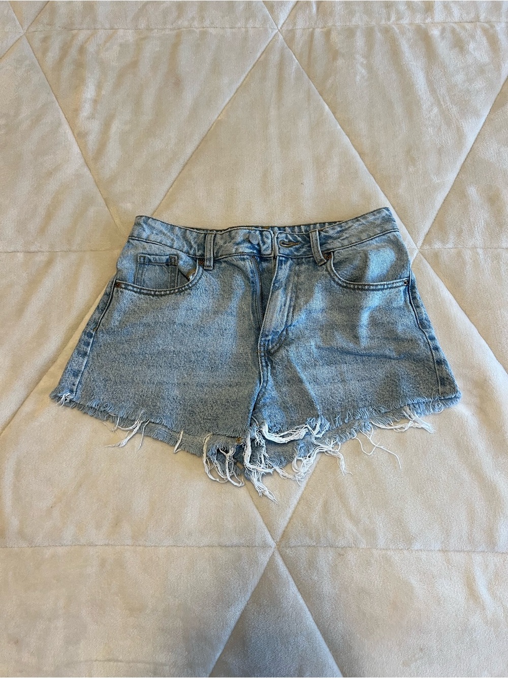 PacSun Light Blue Distressed Denim Cutoff Shorts